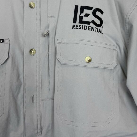 PONCHO The Grey Fox Short Sleeve Button Up Shirt Small Magnetic Pockets Logo - Picture 5 of 9